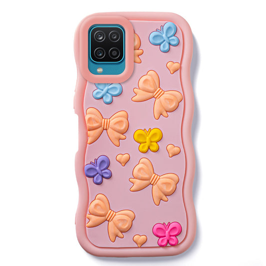 3D Silicone Soft Wave Edges Mobile Back Case For Samsung A12