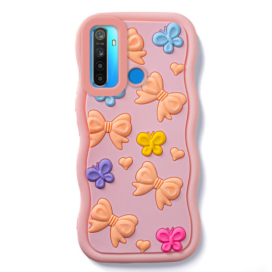 3D Silicone Soft Wave Edges Mobile Back Case For Realme 5