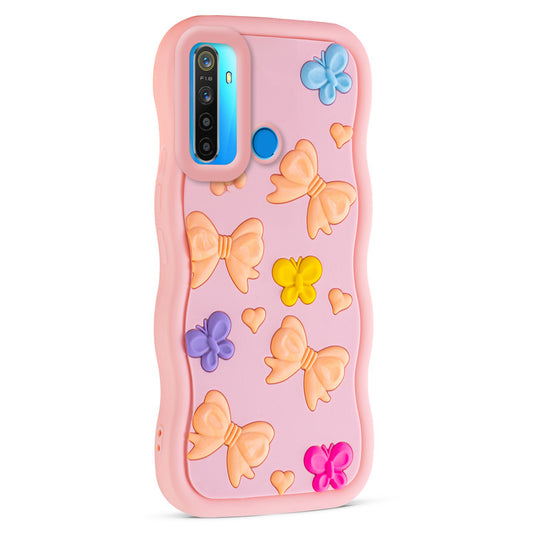 3D Silicone Soft Wave Edges Mobile Back Case For Realme 5