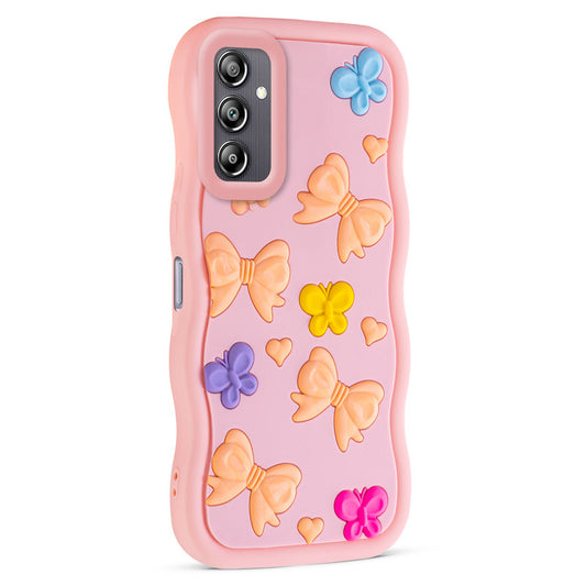 3D Silicone Soft Wave Edges Mobile Back Case For Samsung A14 5G