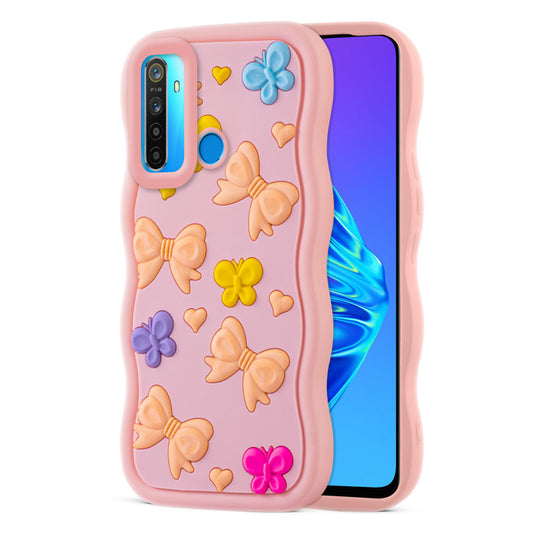 3D Silicone Soft Wave Edges Mobile Back Case For Realme 5