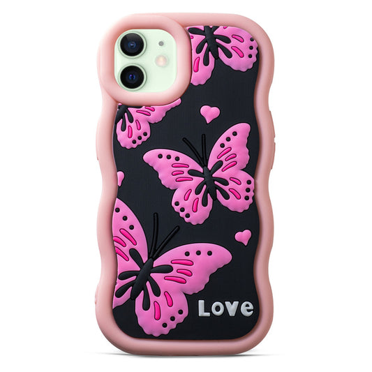 3D Silicone Soft Wave Edges Mobile Back Case For Apple iPhone 11