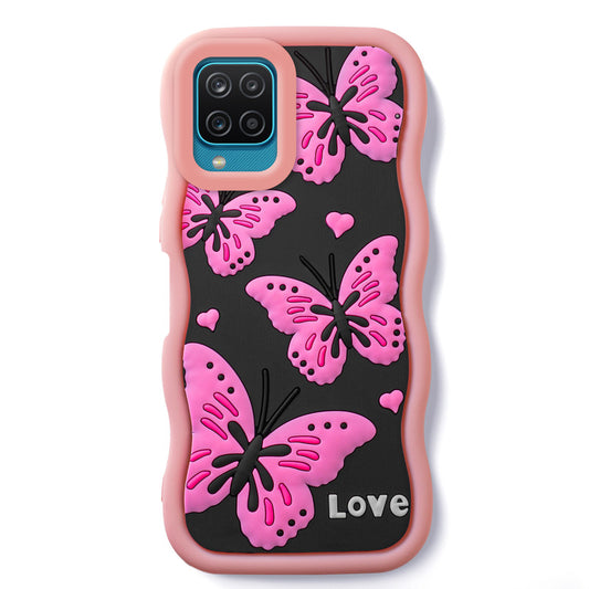 3D Silicone Soft Wave Edges Mobile Back Case For Samsung A12