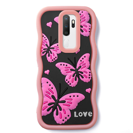 3D Silicone Soft Wave Edges Mobile Back Case For Oppo A5 2020