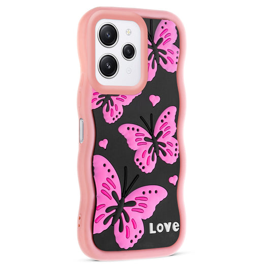 3D Silicone Soft Wave Edges Mobile Back Case For Redmi 12 4G