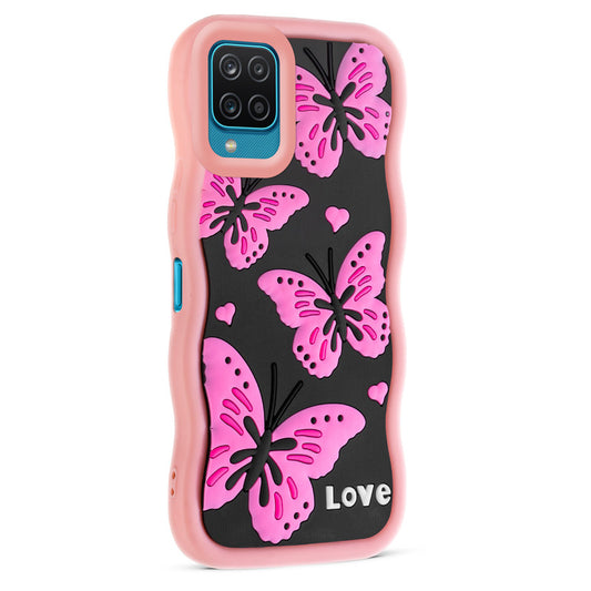 3D Silicone Soft Wave Edges Mobile Back Case For Samsung A12