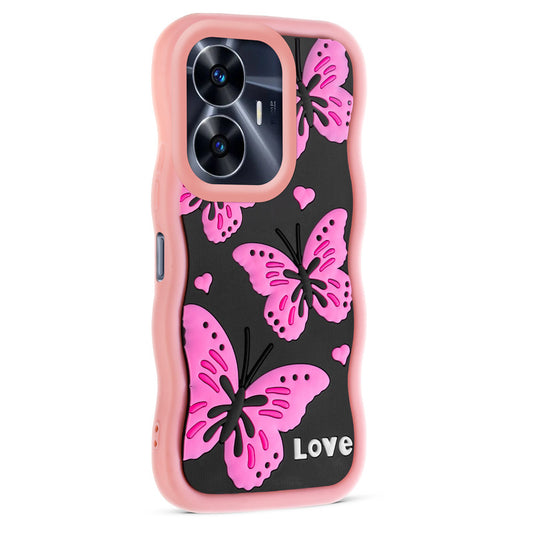 3D Silicone Soft Wave Edges Mobile Back Case For Realme C55