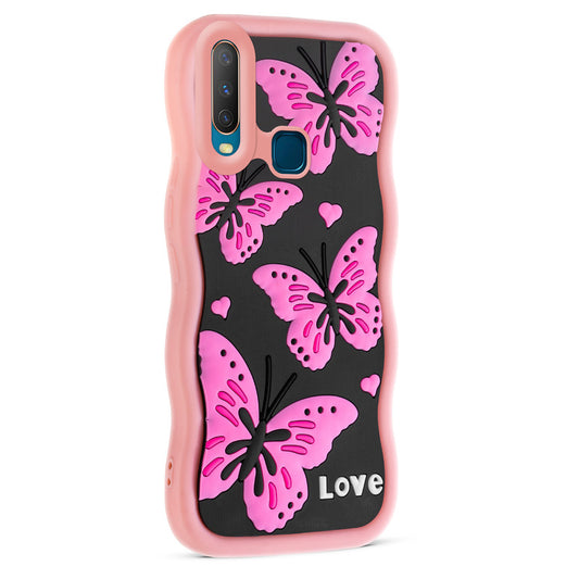 3D Silicone Soft Wave Edges Mobile Back Case For Vivo Y12