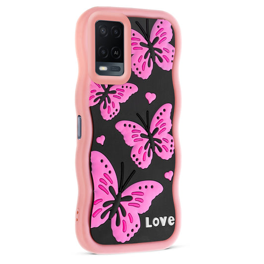 3D Silicone Soft Wave Edges Mobile Back Case For Oppo A54 4G