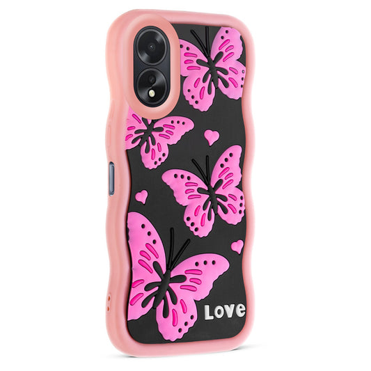 3D Silicone Soft Wave Edges Mobile Back Case For Oppo A18 4G