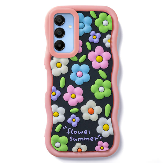 3D Silicone Soft Wave Edges Mobile Back Case For Samsung A15 5G