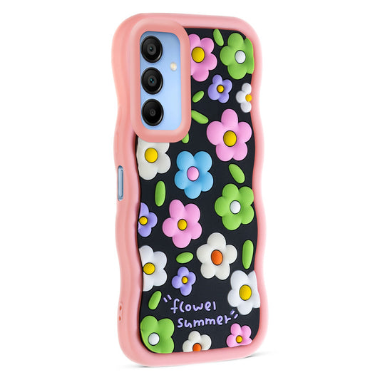 3D Silicone Soft Wave Edges Mobile Back Case For Samsung A15 5G