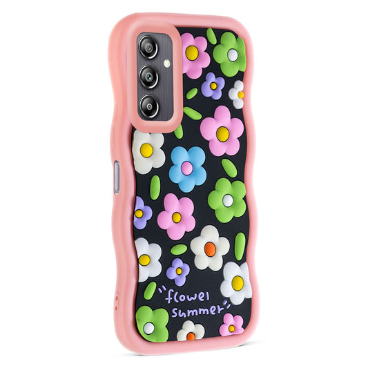 3D Silicone Soft Wave Edges Mobile Back Case For Samsung A14 5G