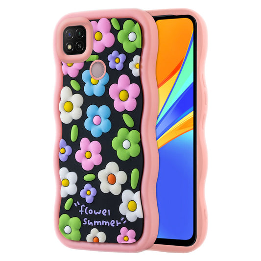 3D Silicone Soft Wave Edges Mobile Back Case For Redmi 9