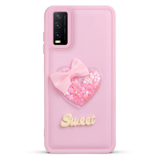 Bow Heart Cute Phone Back Cover for Vivo Y20