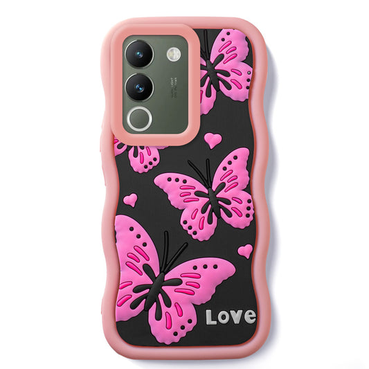 3D Soft Silicone Wave Edges Mobile Back Case For Vivo Y200 5G