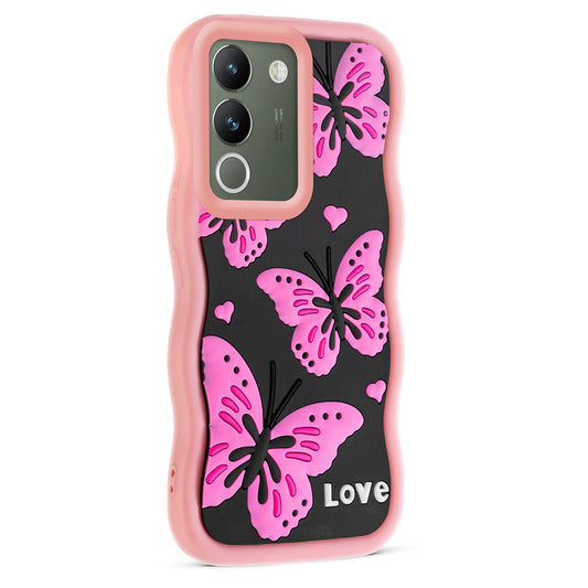 3D Soft Silicone Wave Edges Mobile Back Case For Vivo Y200 5G