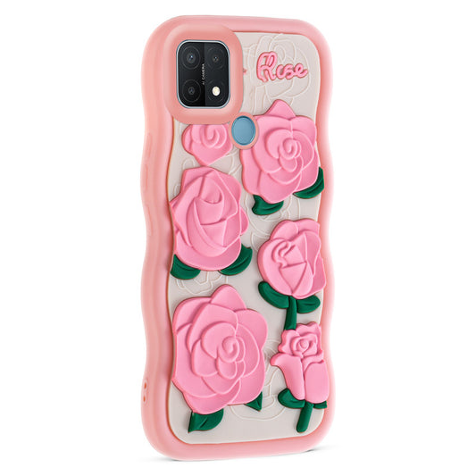 3D Silicone Soft Wave Edges Mobile Back Case For Oppo A15