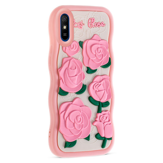 3D Silicone Soft Wave Edges Mobile Back Case For Redmi 9A