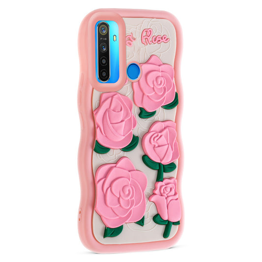 3D Silicone Soft Wave Edges Mobile Back Case For Realme 5