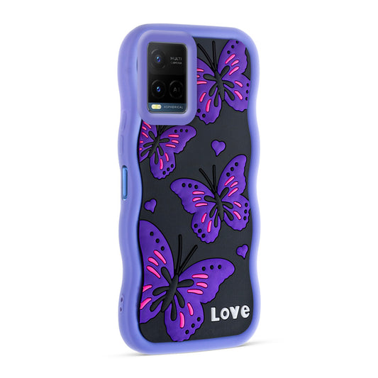 3D Soft Silicone Wave Edges Mobile Back Case For Vivo Y21 2021