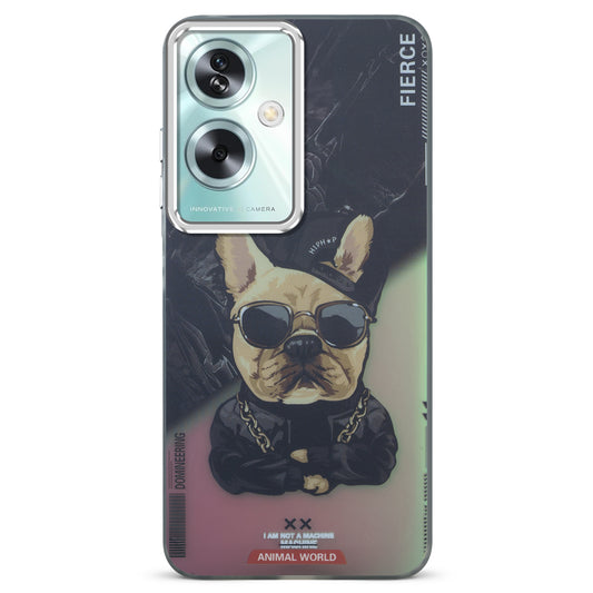 Night Glow & Shiny Hard Phone Cover with Silver Camera Ring For Oppo A79 5G