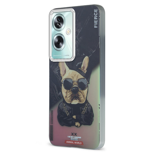 Night Glow & Shiny Hard Phone Cover with Silver Camera Ring For Oppo A79 5G