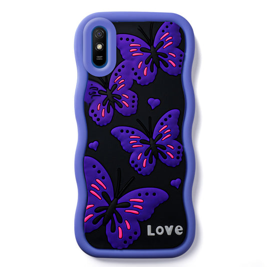 3D Silicone Soft Wave Edges Mobile Back Case For Redmi 9A