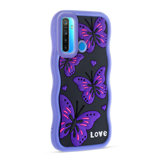 3D Silicone Soft Wave Edges Mobile Back Case For Realme 5