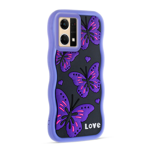 3D Silicone Soft Wave Edges Mobile Back Case For Oppo F21 Pro 4G