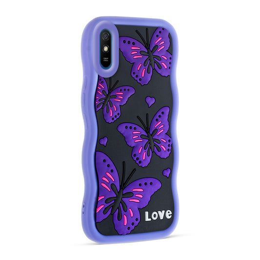 3D Silicone Soft Wave Edges Mobile Back Case For Redmi 9A