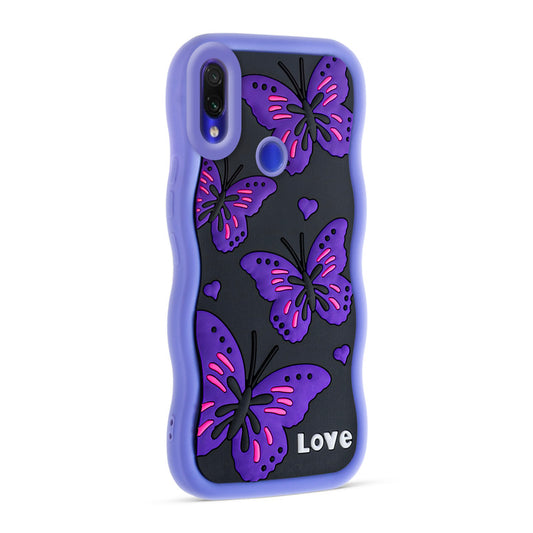 3D Silicone Soft Wave Edges Mobile Back Case For Redmi Note 7