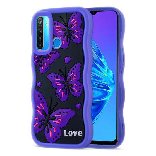 3D Silicone Soft Wave Edges Mobile Back Case For Realme 5