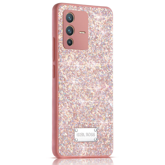 Sparkling Glitter Sequin Case with Camera Shield Back Cover For Vivo V23 Pro 5G