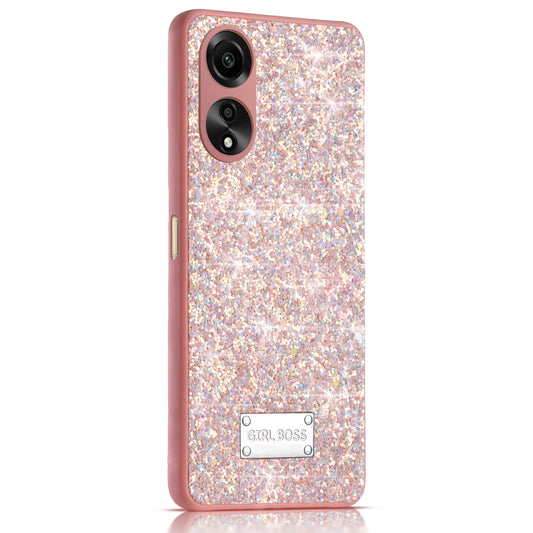 Sparkling Glitter Sequin Case with Camera Shield Back Cover For Oppo A78 5G