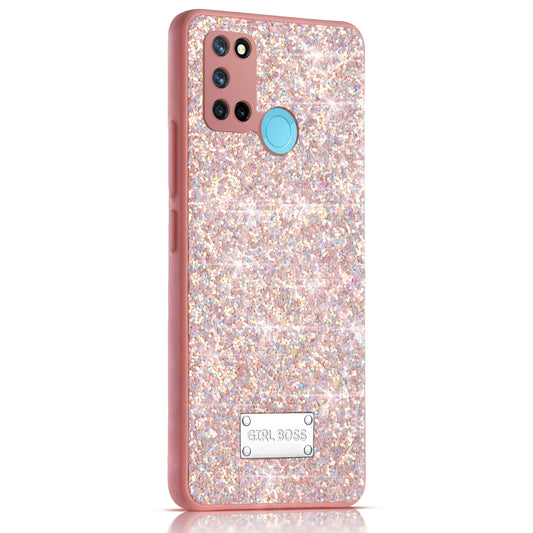 Sparkling Glitter Sequin Case with Camera Shield Back Cover For Realme 7i