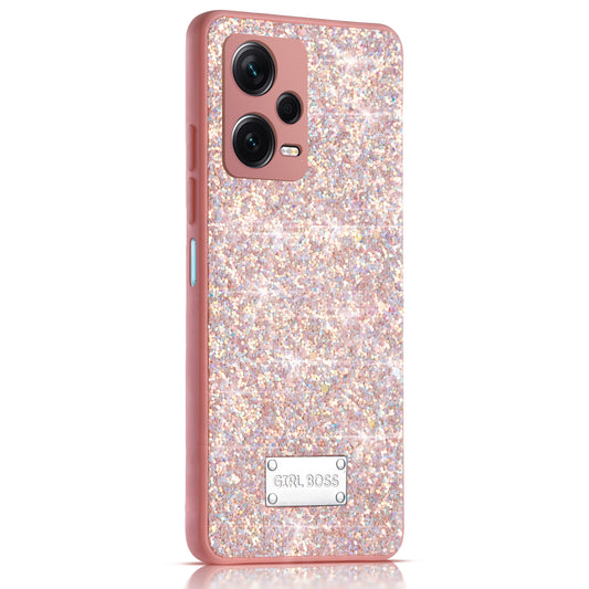 Sparkling Glitter Sequin Case with Camera Shield Back Cover For Redmi Note 12 Pro Plus 5G