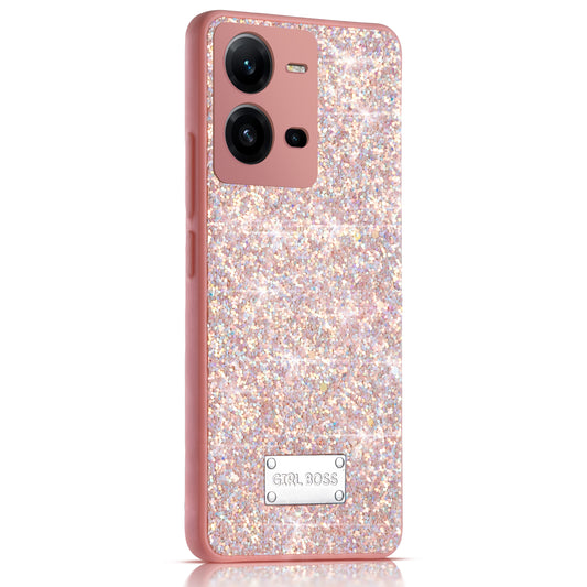 Sparkling Glitter Sequin Case with Camera Shield Back Cover For Vivo V25E 5G