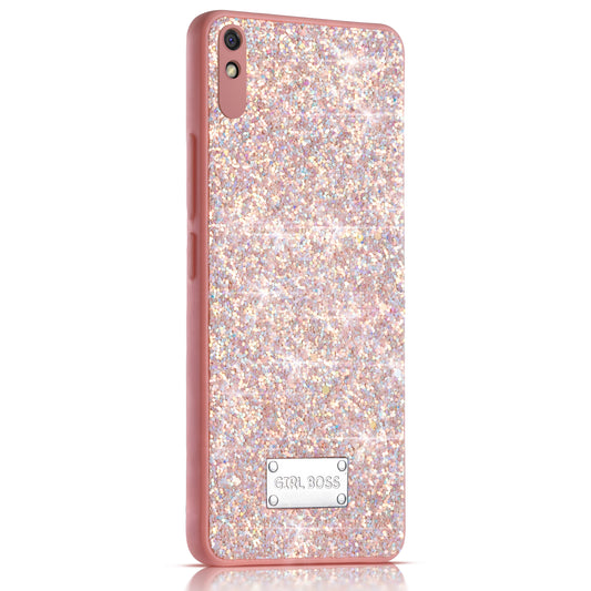 Sparkling Glitter Sequin Case with Camera Shield Back Cover For Redmi 9i