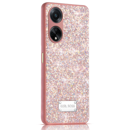 Sparkling Glitter Sequin Case with Camera Shield Back Cover For Oppo F23 5G