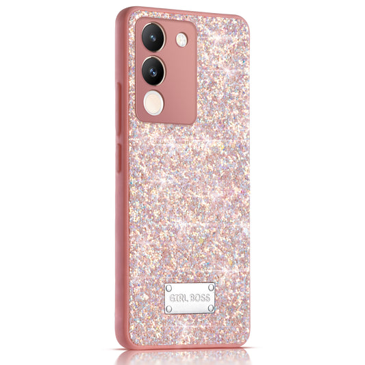 Sparkling Glitter Sequin Case with Camera Shield Back Cover For Vivo Y200 5G