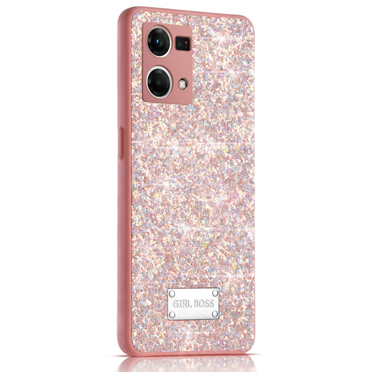 Sparkling Glitter Sequin Case with Camera Shield Back Cover For Oppo F21 Pro 4G