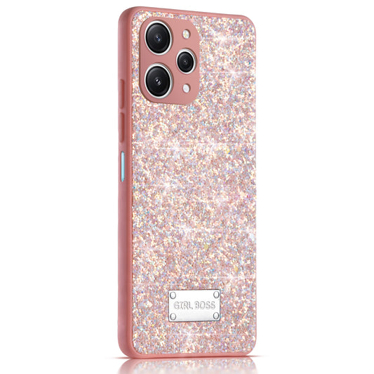 Sparkling Glitter Sequin Case with Camera Shield Back Cover For Redmi 12 4G