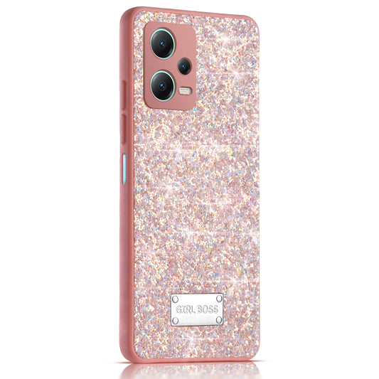 Sparkling Glitter Sequin Case with Camera Shield Back Cover For Redmi Note 12 5G