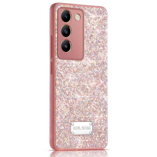 Sparkling Glitter Sequin Case with Camera Shield Back Cover For Vivo T3 5G