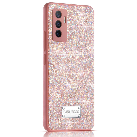 Sparkling Glitter Sequin Case with Camera Shield Back Cover For Vivo V23E 5G