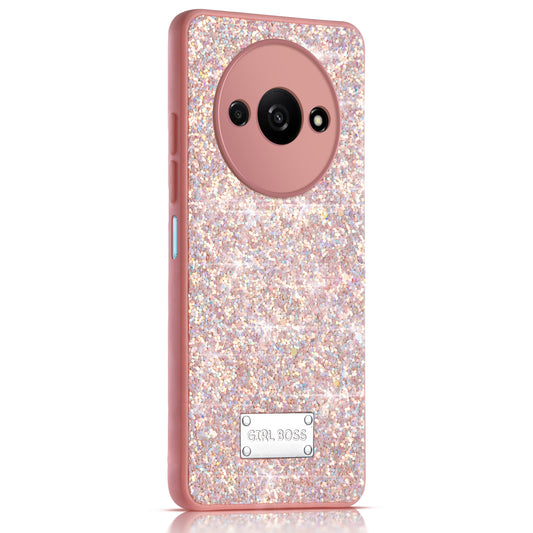 Sparkling Glitter Sequin Case with Camera Shield Back Cover For Redmi A3 2024