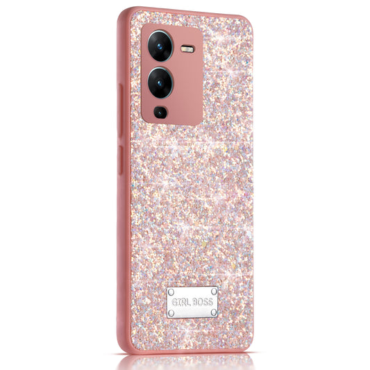 Sparkling Glitter Sequin Case with Camera Shield Back Cover For Vivo V25 Pro 5G