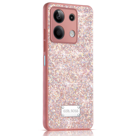 Sparkling Glitter Sequin Case with Camera Shield Back Cover For Redmi Note 13 5G