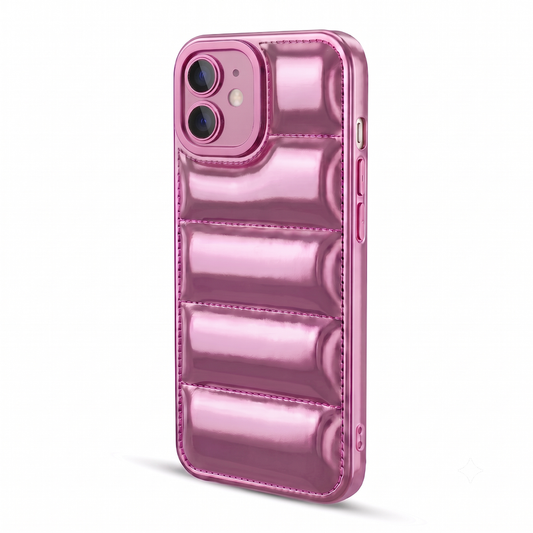 Soft Silicone 3D Puffer Pattern Back Cover for Apple iPhone 11, Shiny Shockproof Protective Case